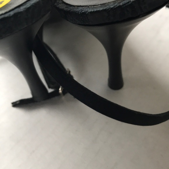 BCBGMAXAZRIA Black Strappy Jeweled Sandals Size 10B NWOB Evening Heels - Picture 6 of 11